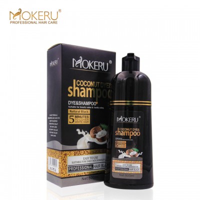 coconut herbal extract black hair color dye shampoo 5 mins fast magic hair color dye no side effect covering white hair