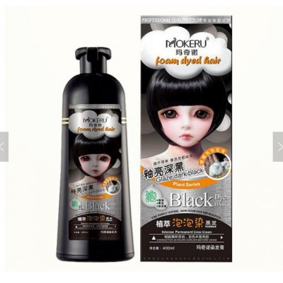 mokeru 400ml permanent for hair color shampoo hair dye Pure natural black for gray hair