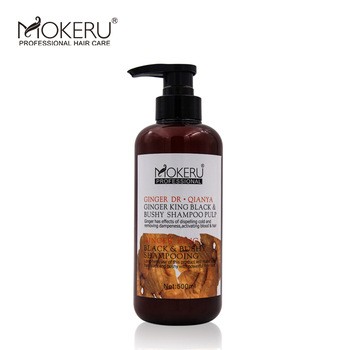 Hotsale Mokeru ginger black hair shampoo natrual herbal hair shampoo anti loss 500ml