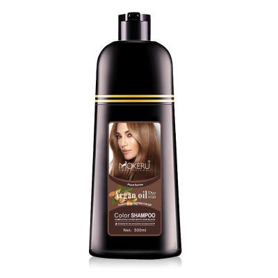 non allergic natural  hair dye shampoo mokeru magic light brown and dark brown hair shampoo with argan oil without packing box